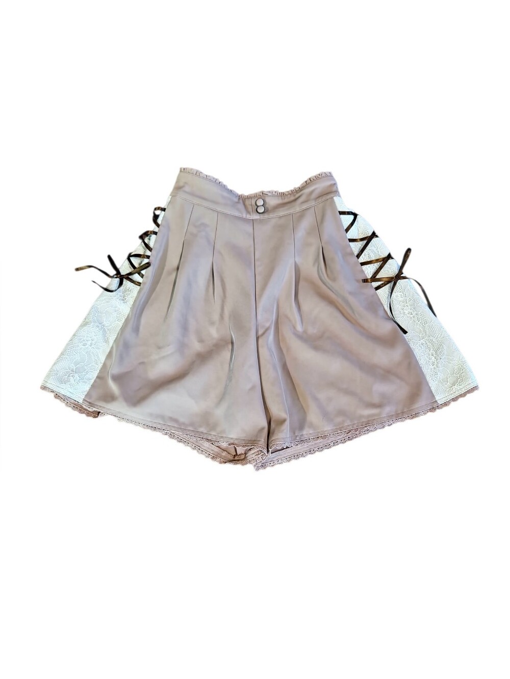 Axes Femme Lace-Up Corset Culotte Shorts US‎ XS J Fashion Balletcore Coquette
